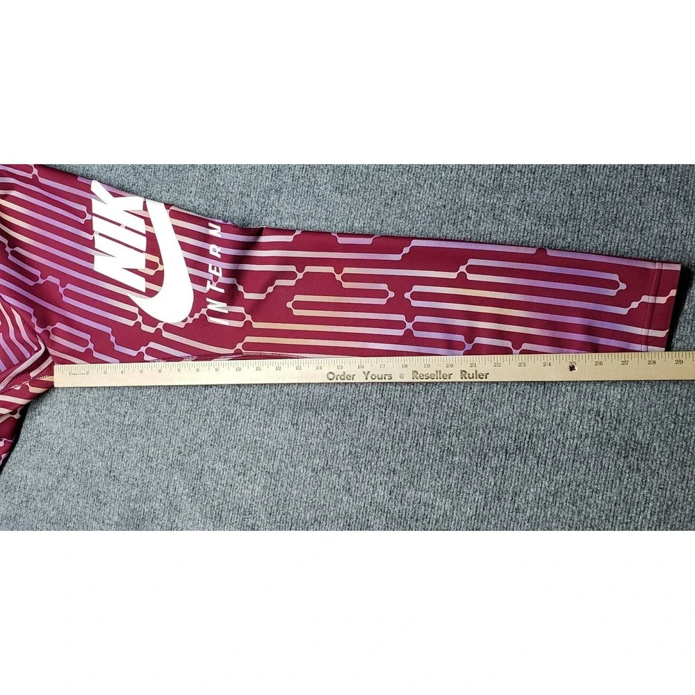 Nike International Swoosh Pants Womens S Pink Silver Geometric Pull On - Picture 9 of 13